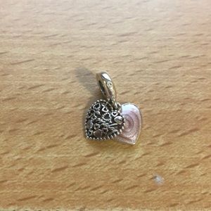 Love Makes A Family Dangle Charm, Pink Enamel